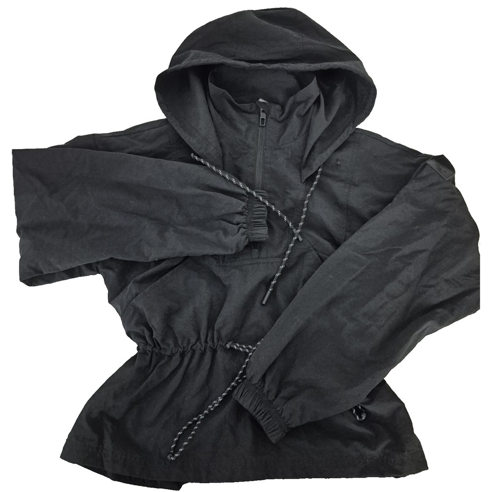 Calia Hooded Windbreaker Womens XS Black 1/2 Zip Pullover Water Repellent NEW‎